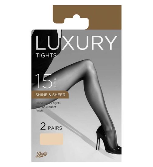 Boots 15 Denier Shine and Sheer Nude Tights 2 Pair Pack