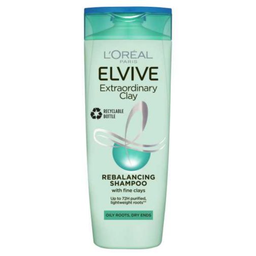 L'Oreal Paris Elvive Extraordinary Clay Shampoo for Oily Roots, Dry Ends 400ml