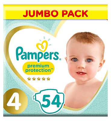 Pampers Premium Protection Size 4, Jumbo Pack 54 Nappies, 9-14kg Review