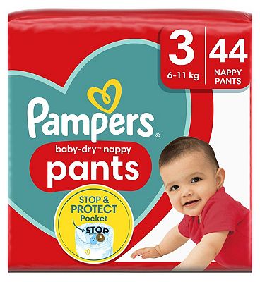 Pampers Baby-Dry Nappy Pants Size 3 (Total 26 Easy Changes