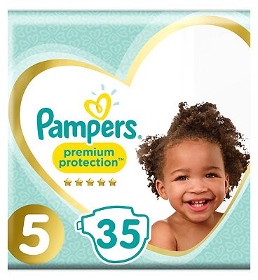 Pampers Premium Protection Size 5, 35 Nappies, 11-16kg, Essential Pack Review