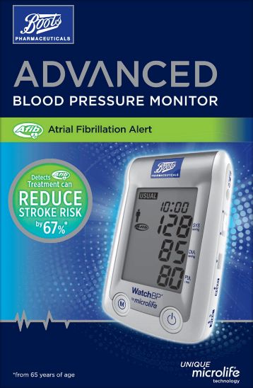 Boots Pharmaceuticals Advanced Blood Pressure Monitor with Atrial Fibrillation Alert