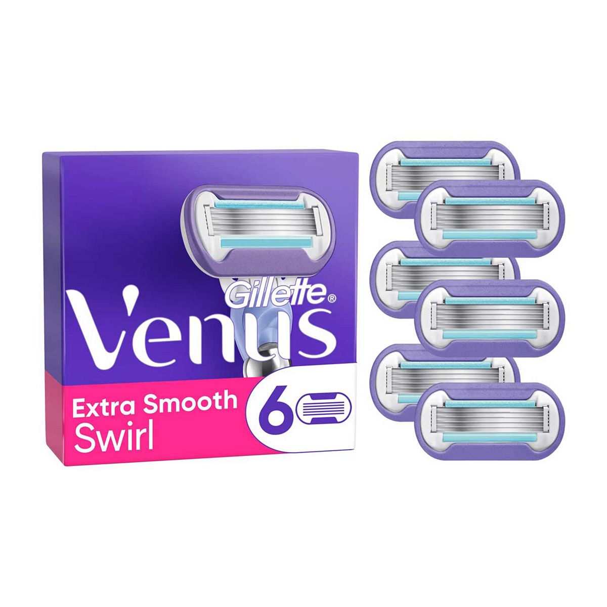 Gillette Venus Razor Blades, Extra Smooth Swirl 5 Blade Women's Blades X6