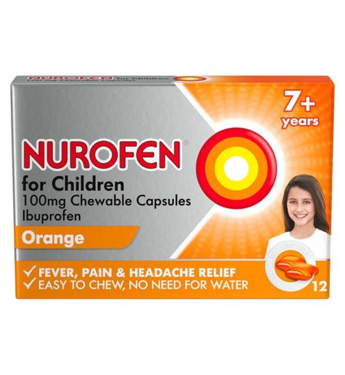 Nurofen for Children 100mg Chewable Capsules Orange - 12