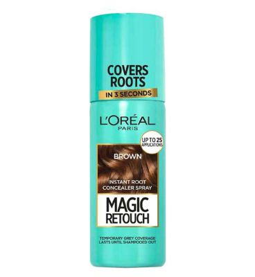L’Oreal Magic Retouch Brown Temporary Instant Grey Root Concealer Spray, Easy Application, 75ml