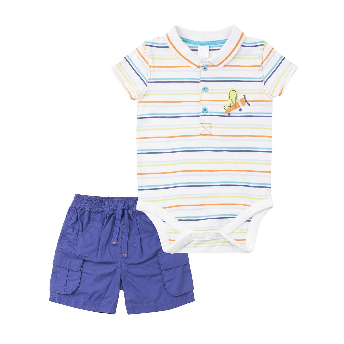 Mothercare Mini Club Baby Romper And Short Set Multicolor
