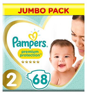 Pampers Premium Protection Size 2, Jumbo Pack 68 Nappies, 4-8kg Review