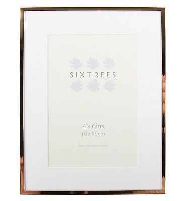 Sixtrees park lane rose gold photo frame 4x6