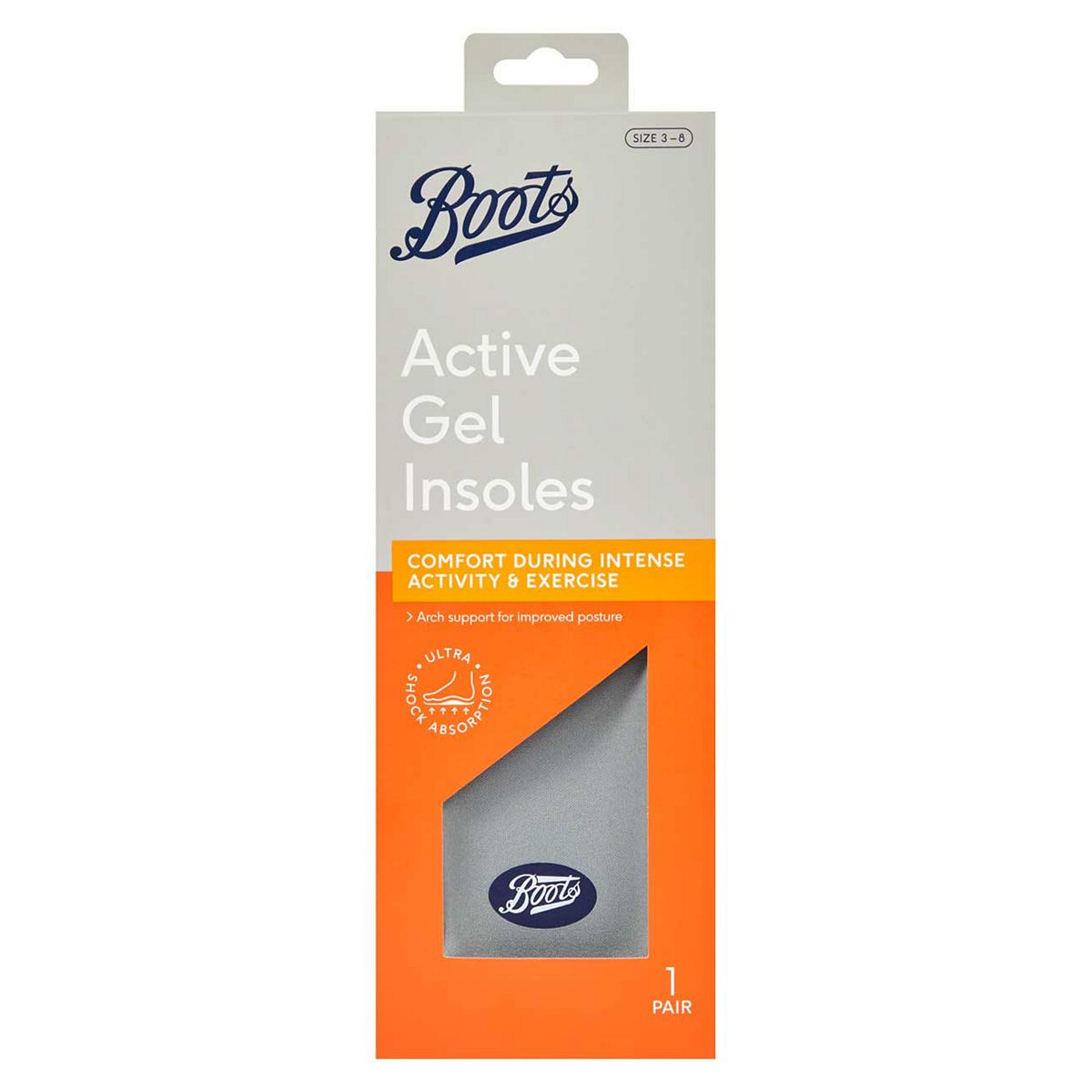   Active Gel Insoles - 1 Pair Women's Size 3-8