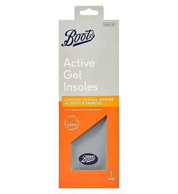 Boots Active Gel Insoles - 1 pair women's size 3-8