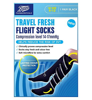 Buy Boots Flight Socks Compression Level 14-17mmHg Size 6-9- 1 Pair online