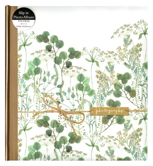 Green Floral Watercolour with Kraft Sleeve 6x4 - 140 Photos