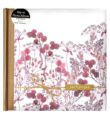 Pink Floral Watercolour with Kraft Sleeve 6x4 - 140 Photos