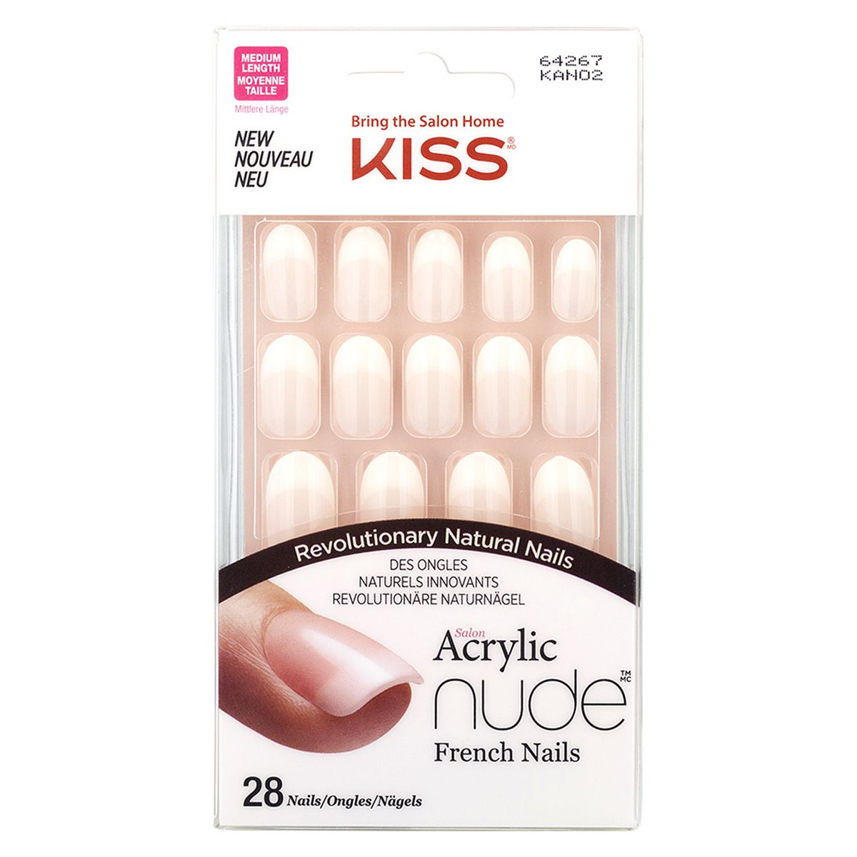 Kiss Salon Acrylic Nude Medium Length- Graceful