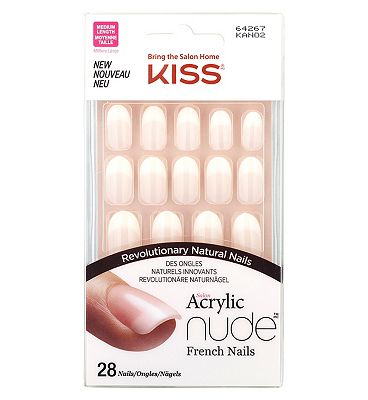 Kiss Salon Acrylic Nude Medium Length- Graceful