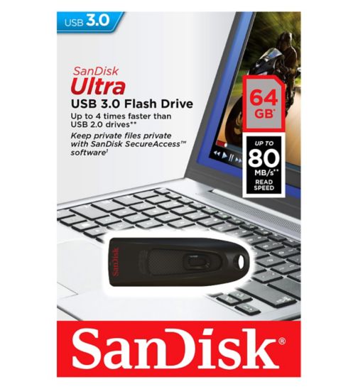 SanDisk 64GB Ultra USB 3.0 Flash Drive (2 Pack) 
