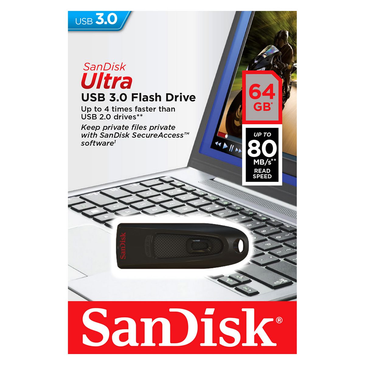 Sandisk 64Gb Ultra Usb 3.0 Flash Drive