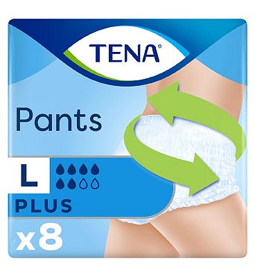 TENA Lady Silhouette Plus Black High Waist Incontinence Pants Large 8 pack