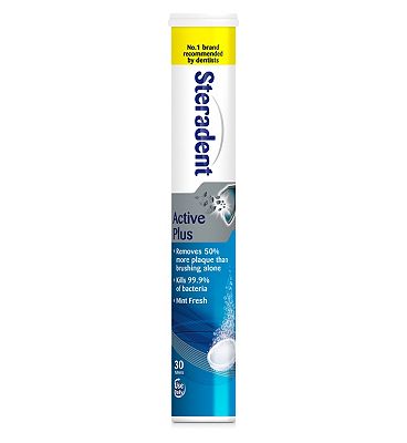 Steradent Active Plus Denture Cleaner Menthol - 30 Tablets