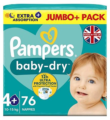 Pampers Baby-Dry Size 3, 50 Nappies, 6kg-10kg, Essential Pack