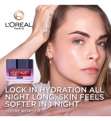 L’Oréal Paris Revitalift Filler Replumping Anti-Ageing Night Cream, with Hyaluronic Acid, 50ml (2)
