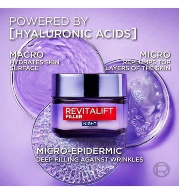 L’Oréal Paris Revitalift Filler Replumping Anti-Ageing Night Cream, with Hyaluronic Acid, 50ml (4)