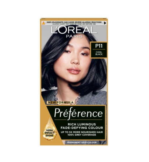 L’Oréal Paris Preference Permanent Hair Dye, Luminous Colour, Cool Black P11