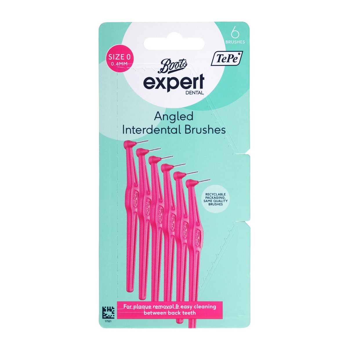   Expert Tepe Angled Interdental Brush Pink 0.4Mm 6S