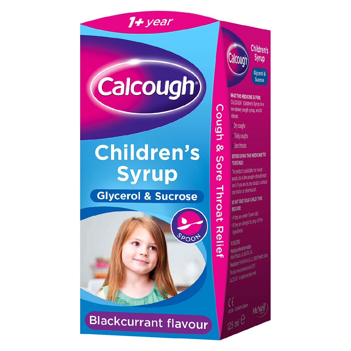 Calpol Calcough Children's Syrup Blackcurrant Flavour 1+ 125ml