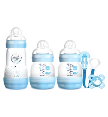 mam newborn feeding set blue