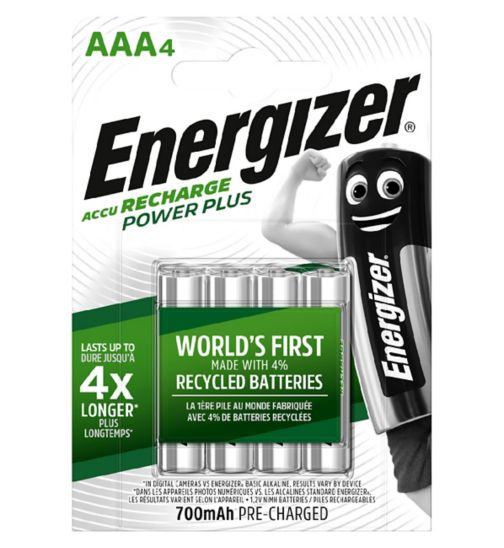 Energizer Recharge Power Plus AAA 4 Pack Batteries