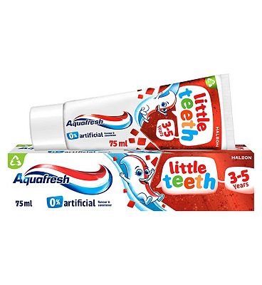 Aquafresh Kids Fluoride Toothpaste, Little Teeth Toothpaste, For Ages 3-5, 75ml