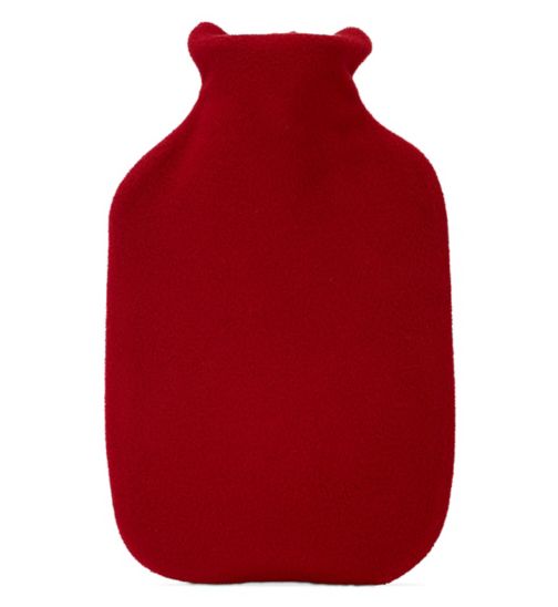 Boots Covered Value Hot Water Bottle - Red Fleece