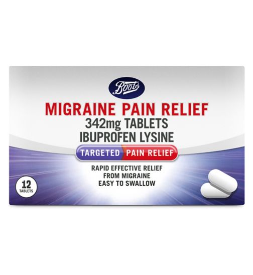 Boots Migraine Pain Relief 342mg Tablets - 12 Tablets