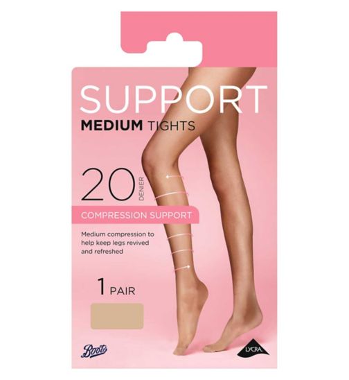 Boots Medium Support Tights 1 pair pack Natural Tan Medium