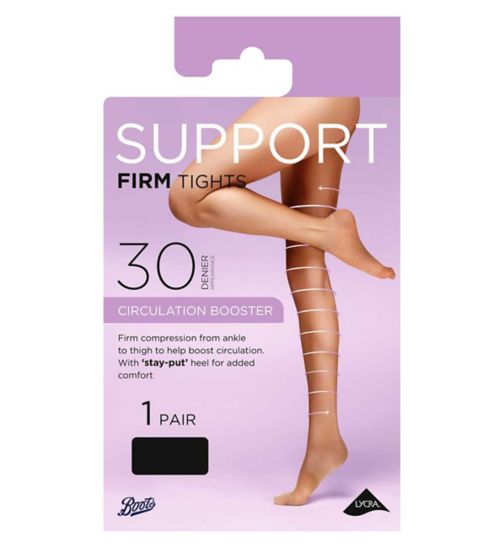 Boots Firm Support Tights 1 pair pack Black Small