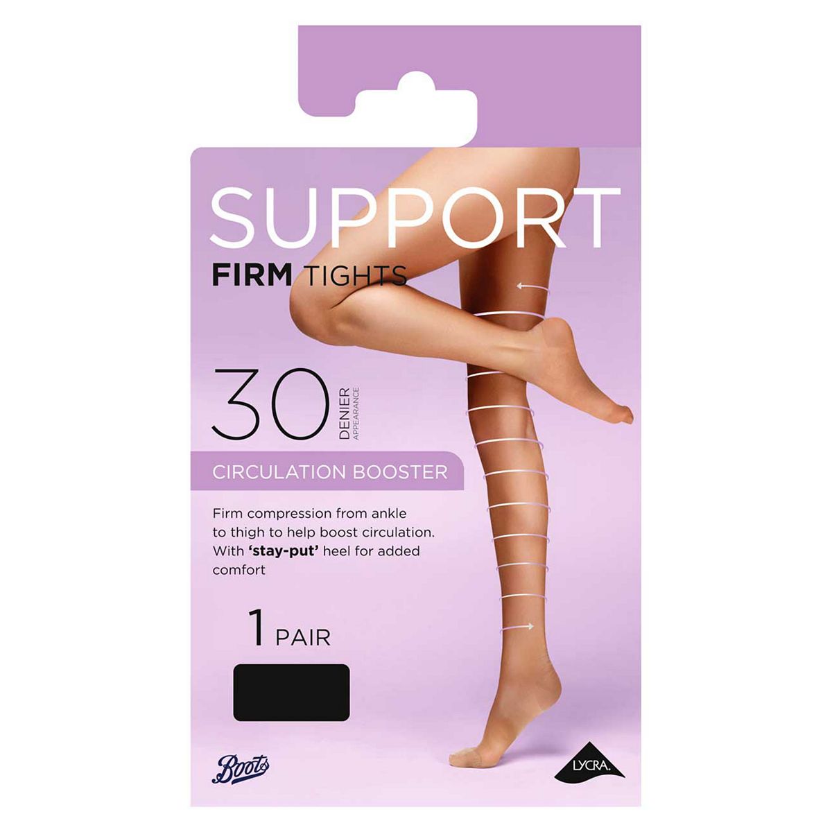   Firm Support Tights Black Large Multicolor