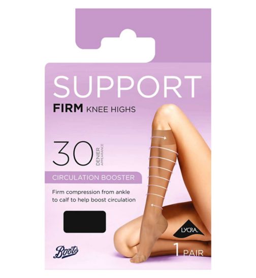 Boots Firm Support Knee Highs Black