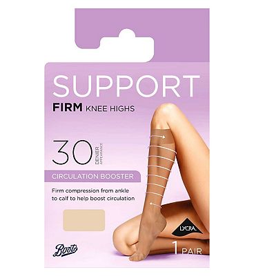 Scholl Softgrip Medium Support Class II Compression Stockings for Women -  Below The Knee, Open Toe - Natural, Extra Large. Treatment for Varicose
