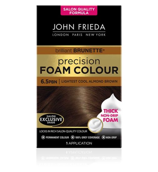 John Frieda Precision Foam Colour 6.5PBN Lightest Cool Almond Brown 130ml