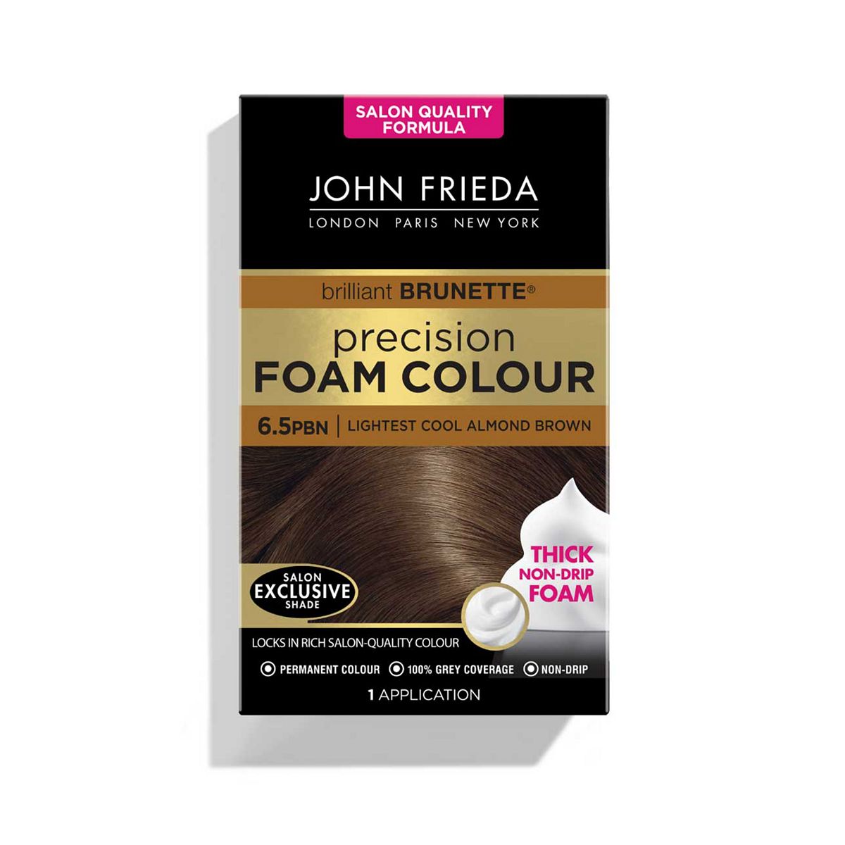 John Frieda Precision Foam Colour 6.5Pbn Lightest Cool Almond Brown 130ml
