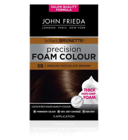 John Frieda Precision Foam Colour 5B Medium Chocolate Brown Permanent Hair Dye 130ml