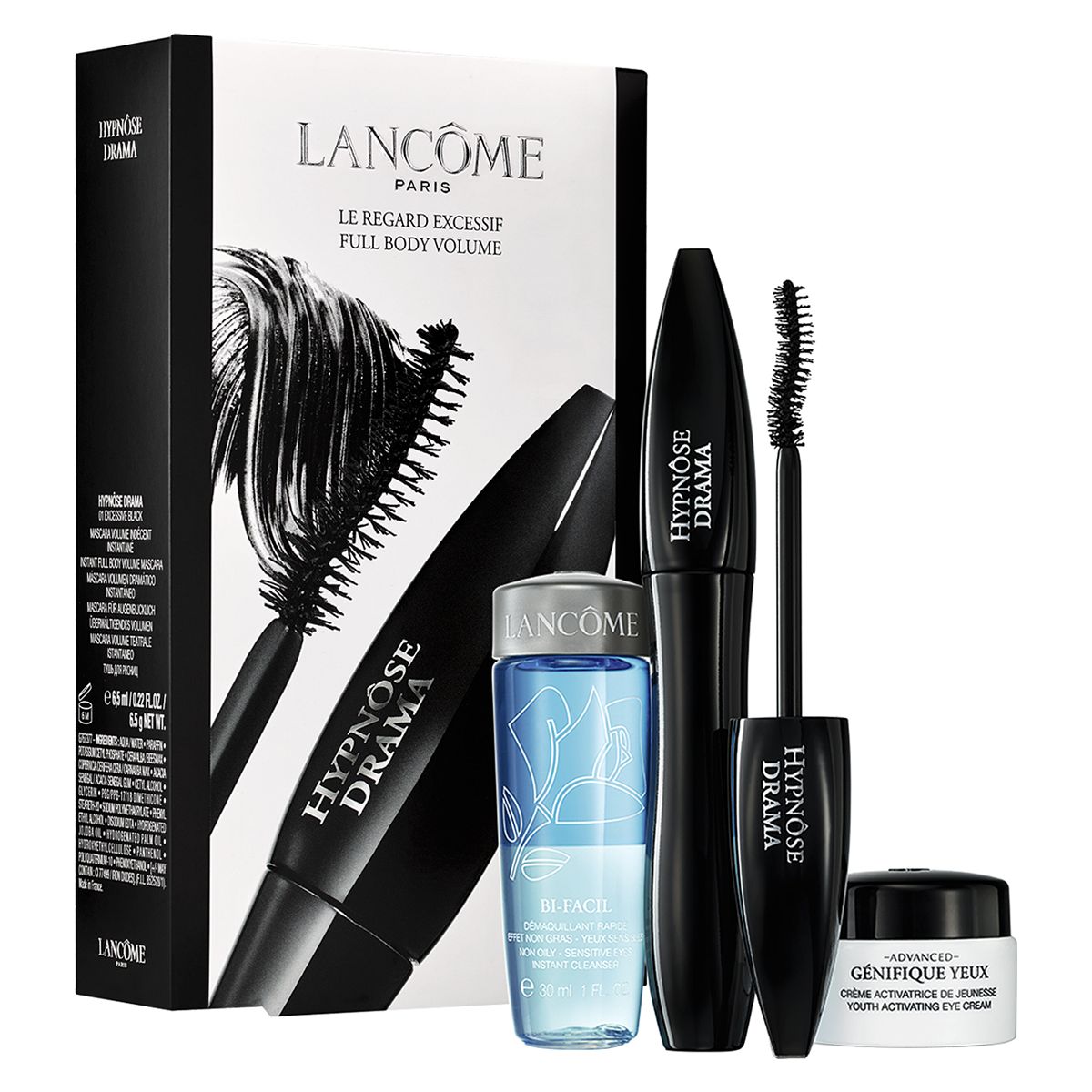 Lancome Hypnose Mascara Drama, Advanced Genifique And Bifacil Set