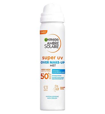 Garnier Ambre Solaire Super UV Sensitive Hydrating Face Sun Cream Mist SPF50 75ml