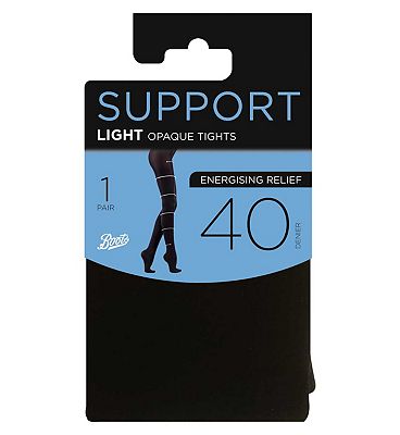 Boots Light Support Opaque Tights Black Large