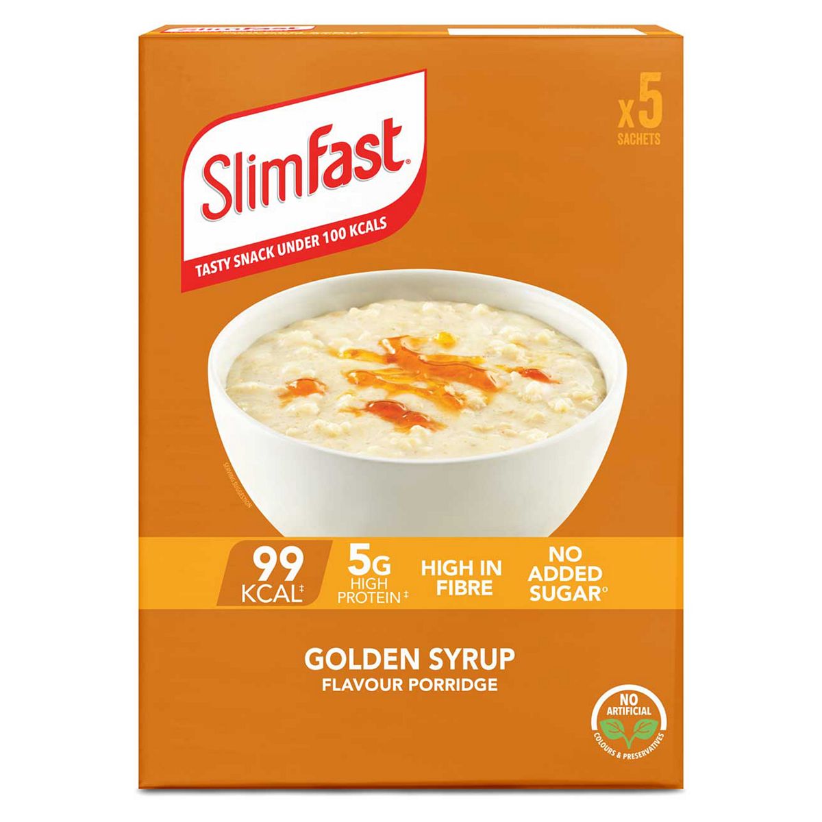 Slim Fast Slimfast Golden Syrup Flavour Porridge 5 X 29G