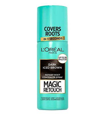 LOreal Paris Magic Retouch Medium to Dark Iced Brown Root Touch Up, Temporary Root Concealer Spray E