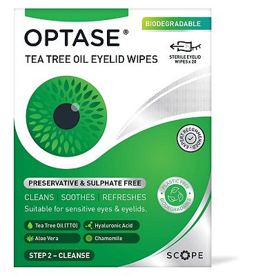 Optase Tea Tree Oil Eyelid Cleansing Wipes - 20 Wipes
