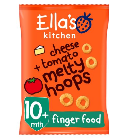 Ella's Kitchen Organic Cheese and Tomato Melty Hoops Baby Snack 10+ Months 20g