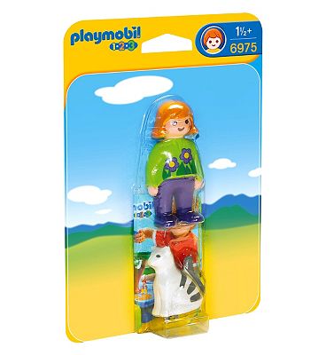 PLAYMOBIL 123 WOMAN WITH CAT 6975 PLAYMOBIL 123 WOMAN WITH CAT 6975